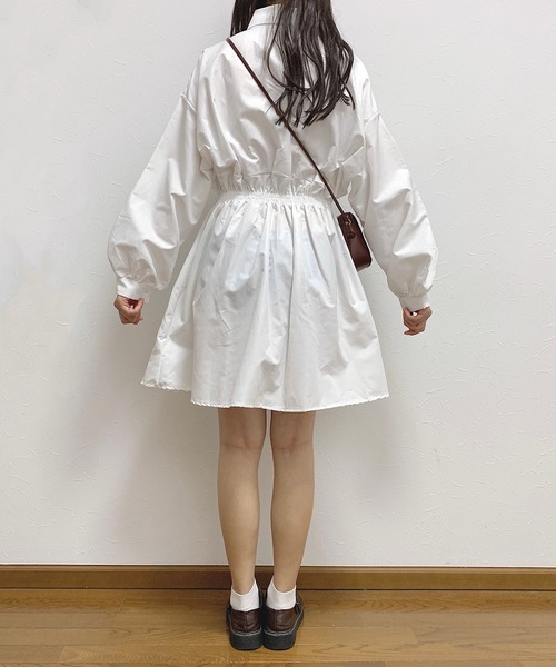 Cham.(チャム)の「シャツワンピース(シャツワンピース・レディース・ホワイト/ブラック・FREE)」の6枚目の写真