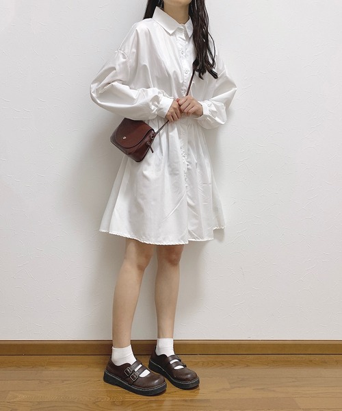 Cham.(チャム)の「シャツワンピース(シャツワンピース・レディース・ホワイト/ブラック・FREE)」の7枚目の写真