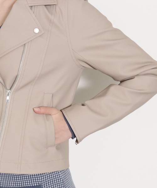 archives（アルシーヴ）の「ライダースジャケット（ライダースジャケット・レディース・ブラック/アイボリー/グレイッシュベージュ・MEDIUM）」の5枚目の写真