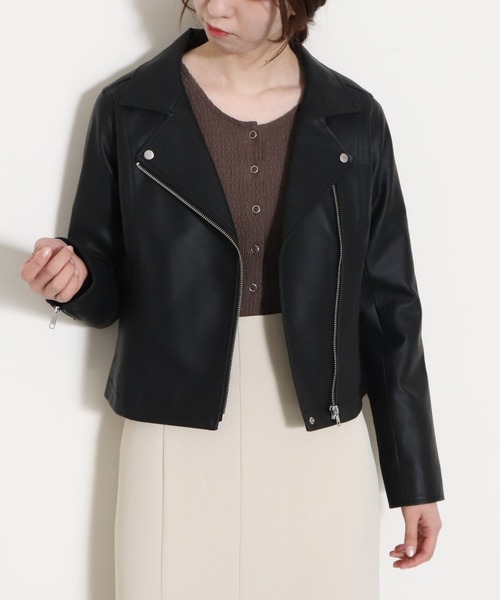 archives（アルシーヴ）の「ライダースジャケット（ライダースジャケット・レディース・ブラック/アイボリー/グレイッシュベージュ・MEDIUM）」の10枚目の写真