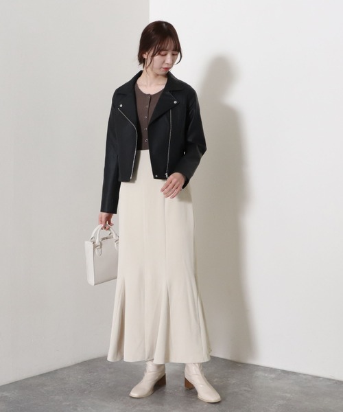 archives（アルシーヴ）の「ライダースジャケット（ライダースジャケット・レディース・ブラック/アイボリー/グレイッシュベージュ・MEDIUM）」の20枚目の写真