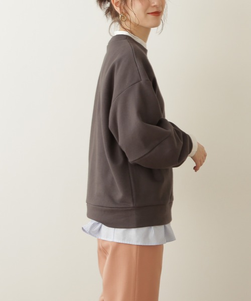 N.（N. Natural Beauty Basic）（エヌエヌナチュラルビューティーベーシック）の「◆ボリュームスリーブスウェット（スウェット・レディース・チャコールグレー/ライトベージュ・MEDIUM）」の10枚目の写真