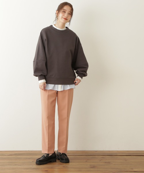 N.（N. Natural Beauty Basic）（エヌエヌナチュラルビューティーベーシック）の「◆ボリュームスリーブスウェット（スウェット・レディース・チャコールグレー/ライトベージュ・MEDIUM）」の9枚目の写真