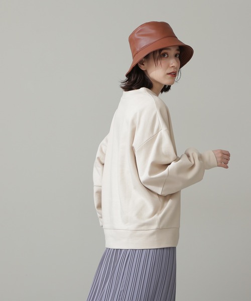 N.（N. Natural Beauty Basic）（エヌエヌナチュラルビューティーベーシック）の「◆ボリュームスリーブスウェット（スウェット・レディース・チャコールグレー/ライトベージュ・MEDIUM）」の6枚目の写真