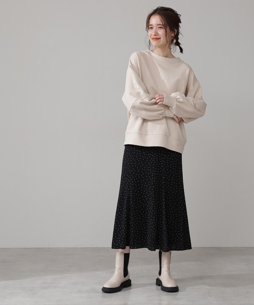 N.（N. Natural Beauty Basic）（エヌエヌナチュラルビューティーベーシック）の「◆ボリュームスリーブスウェット（スウェット・レディース・チャコールグレー/ライトベージュ・MEDIUM）」の11枚目の写真