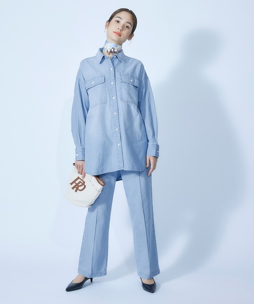 ROPE'（ロペ）の「【セットアップ対応】デニムストレートパンツ【SDGs】（デニムパンツ・レディース・ブルー系その他4・36/38）」の4枚目の写真