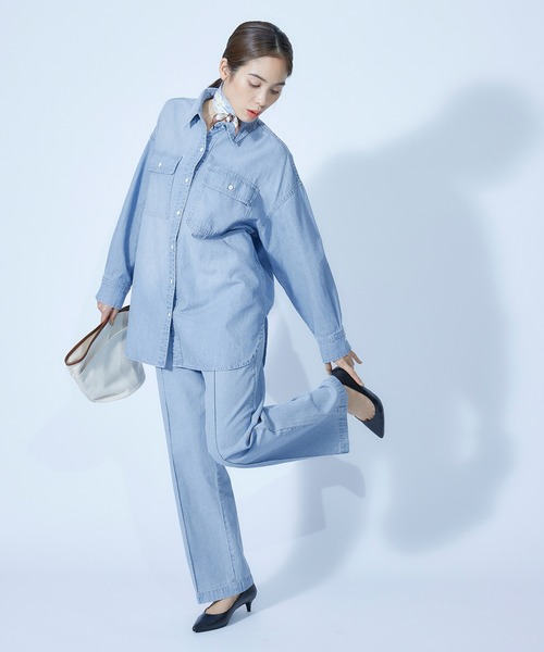 ROPE'（ロペ）の「【セットアップ対応】デニムストレートパンツ【SDGs】（デニムパンツ・レディース・ブルー系その他4・36/38）」の9枚目の写真