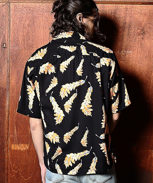 RATTLE TRAP(ラトルトラップ)の「総柄フェザープリントオープンカラー半袖シャツ(シャツ/ブラウス・メンズ・ブラック×イエロー/ブラック×ピンク・S/M/L)」の8枚目の写真