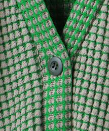 ロク 6ROKU 8627-241-0009 カーディガン 6（ロク）の「＜6(ROKU)＞WAFFLE V NECK CARDIGAN/カーディガン