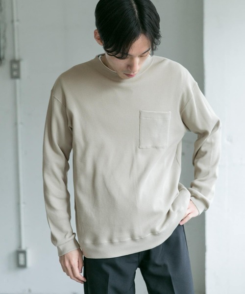 URBAN RESEARCH DOORS(アーバンリサーチドアーズ)の「ワッフルロングスリーブポケットTシャツ(Tシャツ/カットソー・メンズ・オレンジ/ブラック/ベージュ系その他・38/40)」の4枚目の写真
