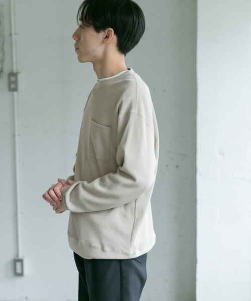 URBAN RESEARCH DOORS(アーバンリサーチドアーズ)の「ワッフルロングスリーブポケットTシャツ(Tシャツ/カットソー・メンズ・オレンジ/ブラック/ベージュ系その他・38/40)」の5枚目の写真