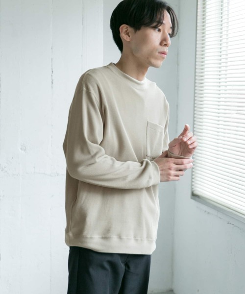 URBAN RESEARCH DOORS(アーバンリサーチドアーズ)の「ワッフルロングスリーブポケットTシャツ(Tシャツ/カットソー・メンズ・オレンジ/ブラック/ベージュ系その他・38/40)」の6枚目の写真