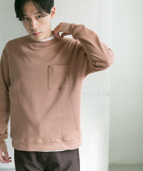URBAN RESEARCH DOORS(アーバンリサーチドアーズ)の「ワッフルロングスリーブポケットTシャツ(Tシャツ/カットソー・メンズ・オレンジ/ブラック/ベージュ系その他・38/40)」の10枚目の写真