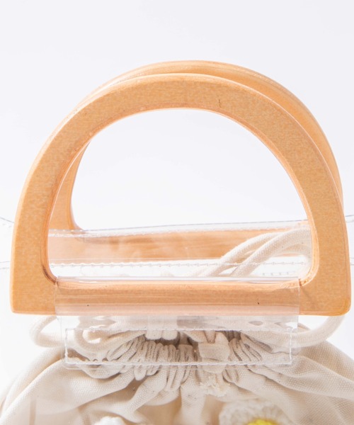 WEGO（ウィゴー）の「WEGO/【2点セット】ウッドハンドルクリアバッグ（ショルダーバッグ・レディース・その他1/その他2・FREE）」の8枚目の写真