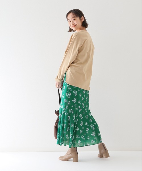 JOURNAL STANDARD relume（ジャーナルスタンダード　レリューム）の「フラワーシアサッカーヘムフリルスカート◆（スカート・レディース・ブラック/グリーン・FREE）」の18枚目の写真