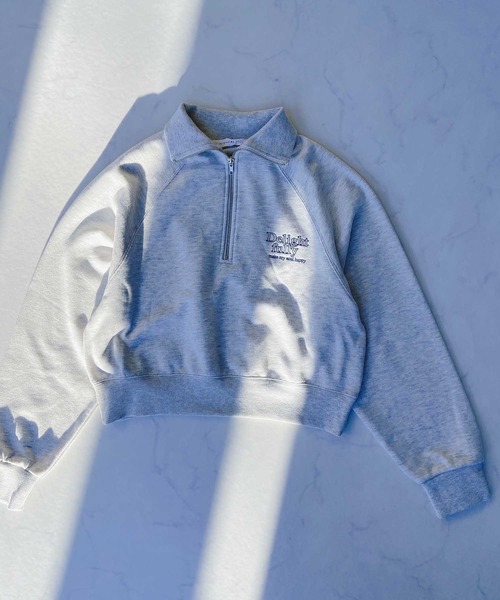 AS KNOW AS plus(アズノゥアズプラス)の「●ロゴ刺繍ハーフジッププルオーバー(スウェット・レディース・ブラック/オートミール/グリーン・FREE)」の7枚目の写真