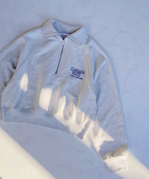 AS KNOW AS plus(アズノゥアズプラス)の「●ロゴ刺繍ハーフジッププルオーバー(スウェット・レディース・ブラック/オートミール/グリーン・FREE)」の13枚目の写真