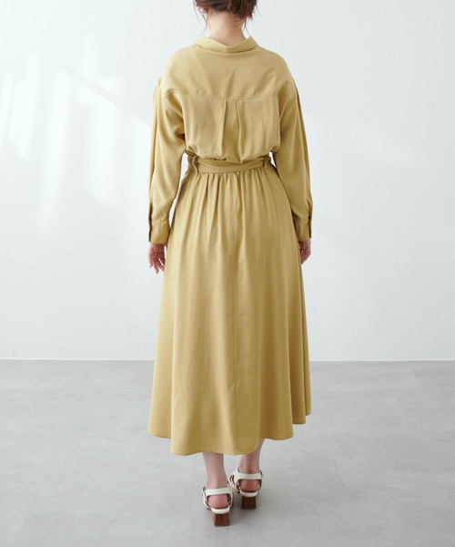 大人上品な美シルエットデザイン!ミリタリーシャツワンピース
