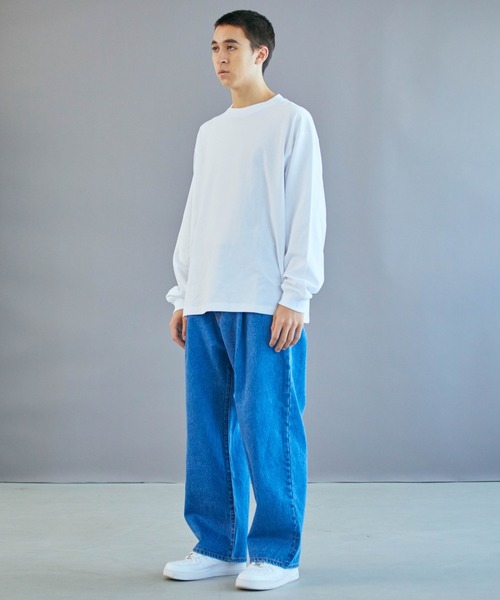 THE STANDARD（ザスタンダード）の「WEGO/クルーネックロンT（Tシャツ/カットソー・メンズ・ブラック/ライトベージュ/ライトパープル/ホワイト・SMALL/LARGE/MEDIUM）」の13枚目の写真