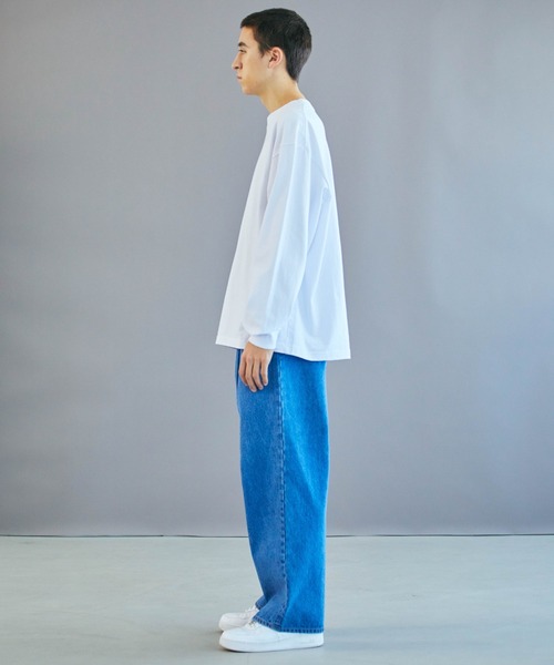 THE STANDARD（ザスタンダード）の「WEGO/クルーネックロンT（Tシャツ/カットソー・メンズ・ブラック/ライトベージュ/ライトパープル/ホワイト・SMALL/LARGE/MEDIUM）」の15枚目の写真