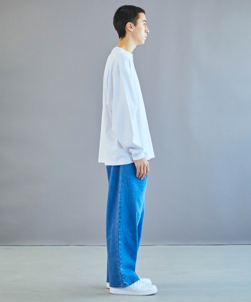 THE STANDARD（ザスタンダード）の「WEGO/クルーネックロンT（Tシャツ/カットソー・メンズ・ブラック/ライトベージュ/ライトパープル/ホワイト・SMALL/LARGE/MEDIUM）」の17枚目の写真