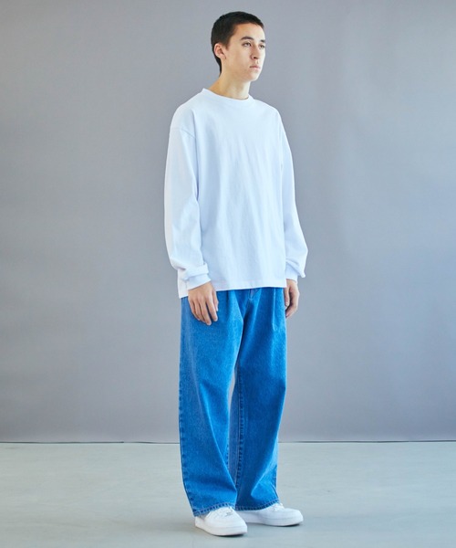 THE STANDARD（ザスタンダード）の「WEGO/クルーネックロンT（Tシャツ/カットソー・メンズ・ブラック/ライトベージュ/ライトパープル/ホワイト・SMALL/LARGE/MEDIUM）」の14枚目の写真