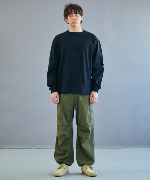 THE STANDARD（ザスタンダード）の「WEGO/クルーネックロンT（Tシャツ/カットソー・メンズ・ブラック/ライトベージュ/ライトパープル/ホワイト・SMALL/LARGE/MEDIUM）」の18枚目の写真