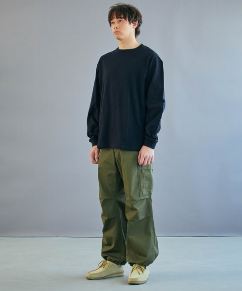 THE STANDARD（ザスタンダード）の「WEGO/クルーネックロンT（Tシャツ/カットソー・メンズ・ブラック/ライトベージュ/ライトパープル/ホワイト・SMALL/LARGE/MEDIUM）」の19枚目の写真