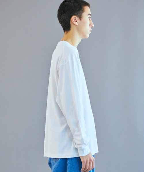 THE STANDARD（ザスタンダード）の「WEGO/クルーネックロンT（Tシャツ/カットソー・メンズ・ブラック/ライトベージュ/ライトパープル/ホワイト・SMALL/LARGE/MEDIUM）」の10枚目の写真