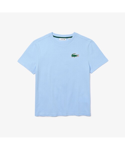 LACOSTE(ラコステ)の「パイルクロックエンブレムTシャツ(Tシャツ/カットソー・レディース・ホワイト/ライトブルー・40/38/36/34)」の6枚目の写真
