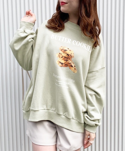 OLIVE des OLIVE（オリーブデオリーブ）の「クッキースウェット（スウェット・レディース・オフホワイト/ライトグレー/ミント/ピンク・FREE）」の3枚目の写真