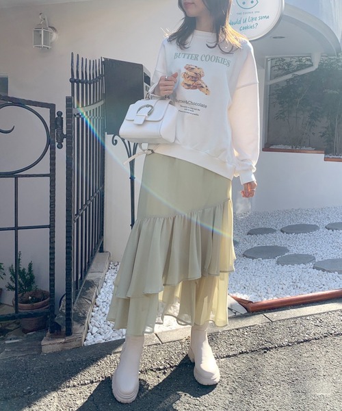 OLIVE des OLIVE（オリーブデオリーブ）の「クッキースウェット（スウェット・レディース・オフホワイト/ライトグレー/ミント/ピンク・FREE）」の16枚目の写真