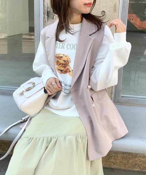 OLIVE des OLIVE（オリーブデオリーブ）の「クッキースウェット（スウェット・レディース・オフホワイト/ライトグレー/ミント/ピンク・FREE）」の8枚目の写真