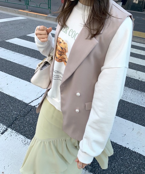 OLIVE des OLIVE（オリーブデオリーブ）の「クッキースウェット（スウェット・レディース・オフホワイト/ライトグレー/ミント/ピンク・FREE）」の17枚目の写真