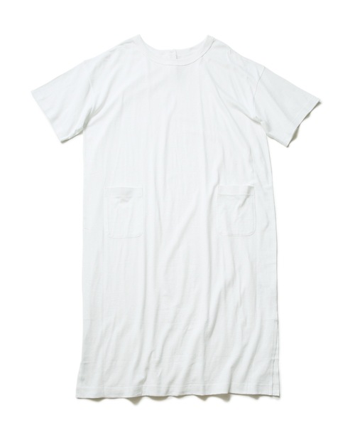 HANES（ヘインズ）の「【HANES/ヘインズ】UNDIES　リサイクルコットン2WAYネックワンピース　HW1-V305（ワンピース・レディース・ホワイト/ブラック/グリーン・FREE）」の2枚目の写真