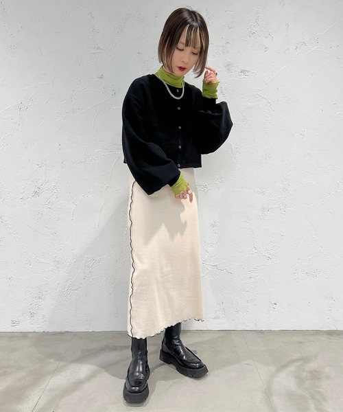 apres jour mignon（アプレジュールミニョン）の「ドットボタンカーディガン【ZOZOTOWN限定アイテム】（カーディガン/ボレロ・レディース・ブラック/ピンク/イエロー系その他/グリーン系その他/アイボリー・X-LARGE/フリー）」の15枚目の写真