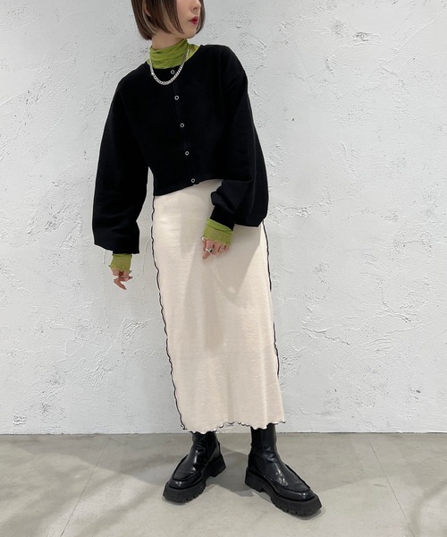 apres jour mignon（アプレジュールミニョン）の「ドットボタンカーディガン【ZOZOTOWN限定アイテム】（カーディガン/ボレロ・レディース・ブラック/ピンク/イエロー系その他/グリーン系その他/アイボリー・X-LARGE/フリー）」の16枚目の写真