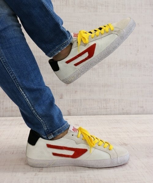 メンズ ローカット ローカット Diesel ディーゼル のファッション レザー Diesel ディーゼル のスニーカー メンズ レザー スニーカー