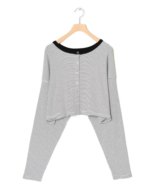 w closet（ダブルクローゼット）の「テレコボーダーショートクルーネックカーディガン（カーディガン/ボレロ・レディース・オフホワイト/ライム/イエロー/ピンク・FREE）」の21枚目の写真