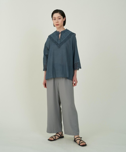【新品】アデュートリステスリュクス 長袖ブラウス アンティークレース ピンタック ADIEU TRISTESSE（アデュートリステス）の「2WAYインドアンティーク