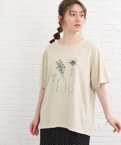 SHOO・LA・RUE(シューラルー)の「◆【接触冷感】バックラウンドプリントT(Tシャツ/カットソー・レディース・ベージュ系その他6/ホワイト系その他/ブラック系/ブラック系2・03/02/04)」の13枚目の写真
