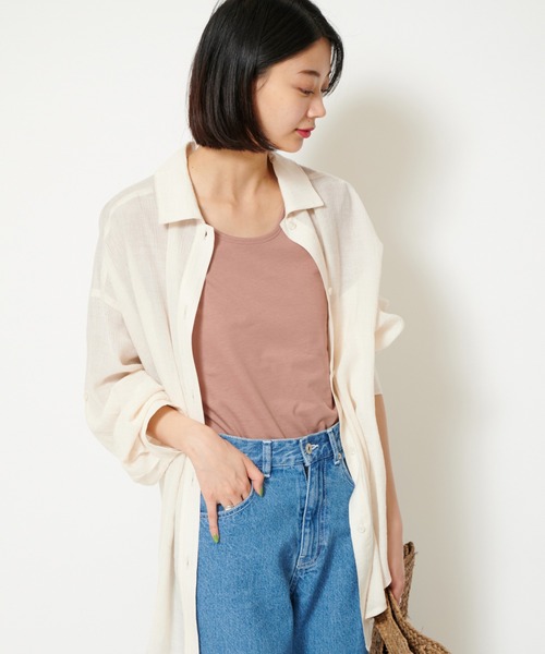 U by SPICK&SPAN（ユーバイスピックアンドスパン）の「UネックTEE（Tシャツ/カットソー・レディース・ブラック/ホワイト/ピンク・FREE）」の3枚目の写真