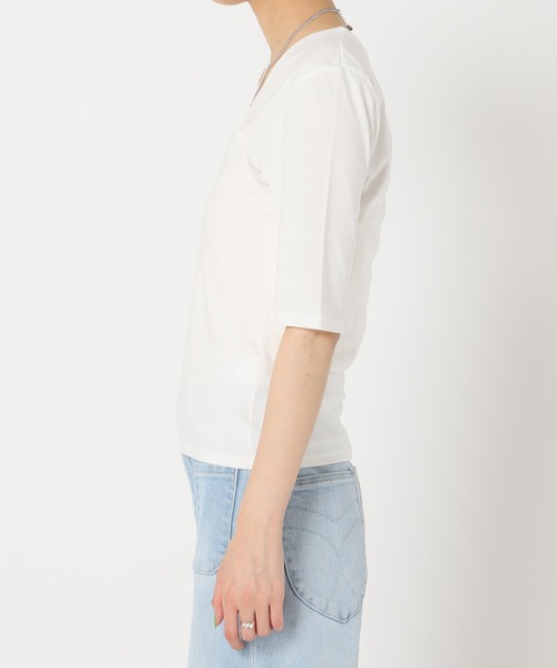 U by SPICK&SPAN（ユーバイスピックアンドスパン）の「UネックTEE（Tシャツ/カットソー・レディース・ブラック/ホワイト/ピンク・FREE）」の22枚目の写真