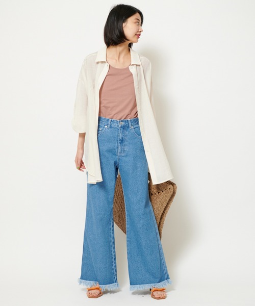 U by SPICK&SPAN（ユーバイスピックアンドスパン）の「UネックTEE（Tシャツ/カットソー・レディース・ブラック/ホワイト/ピンク・FREE）」の19枚目の写真