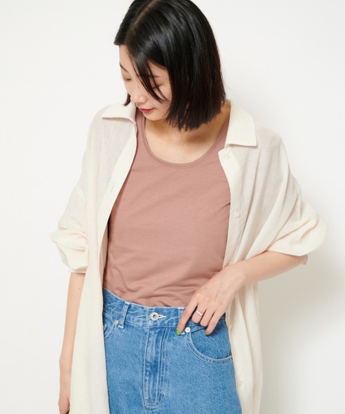 U by SPICK&SPAN（ユーバイスピックアンドスパン）の「UネックTEE（Tシャツ/カットソー・レディース・ブラック/ホワイト/ピンク・FREE）」の16枚目の写真