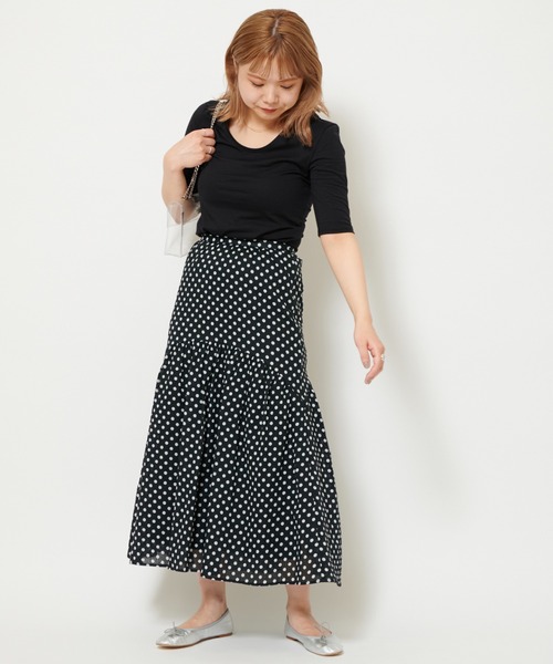 U by SPICK&SPAN（ユーバイスピックアンドスパン）の「UネックTEE（Tシャツ/カットソー・レディース・ブラック/ホワイト/ピンク・FREE）」の8枚目の写真