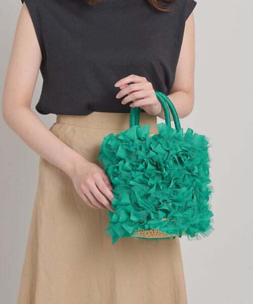 ODETTE E ODILE（オデットエオディール）の「フリルバスケット（かごバッグ・レディース・ネイビー/ケリー・FREE）」の10枚目の写真