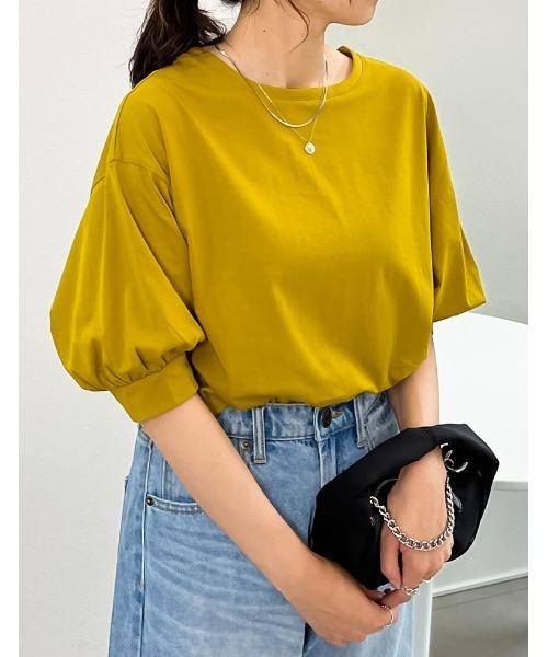 Re:EDIT(リエディ)の「前後2WAYシルケットカットソーチュニック(Tシャツ/カットソー・レディース・ホワイト/マスタード/グレイッシュベージュ/ブラック・MEDIUM/LARGE)」の10枚目の写真