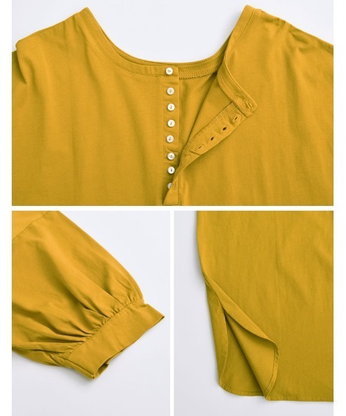 Re:EDIT(リエディ)の「前後2WAYシルケットカットソーチュニック(Tシャツ/カットソー・レディース・ホワイト/マスタード/グレイッシュベージュ/ブラック・MEDIUM/LARGE)」の16枚目の写真