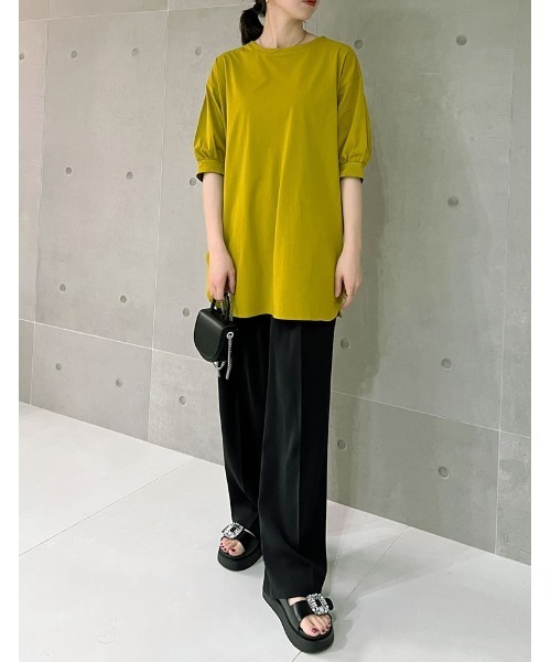 Re:EDIT(リエディ)の「前後2WAYシルケットカットソーチュニック(Tシャツ/カットソー・レディース・ホワイト/マスタード/グレイッシュベージュ/ブラック・MEDIUM/LARGE)」の20枚目の写真